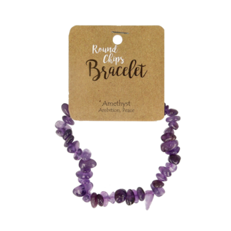 Steengoed Steengoed Splitkralen armband amethyst op kaart 1 Stuks