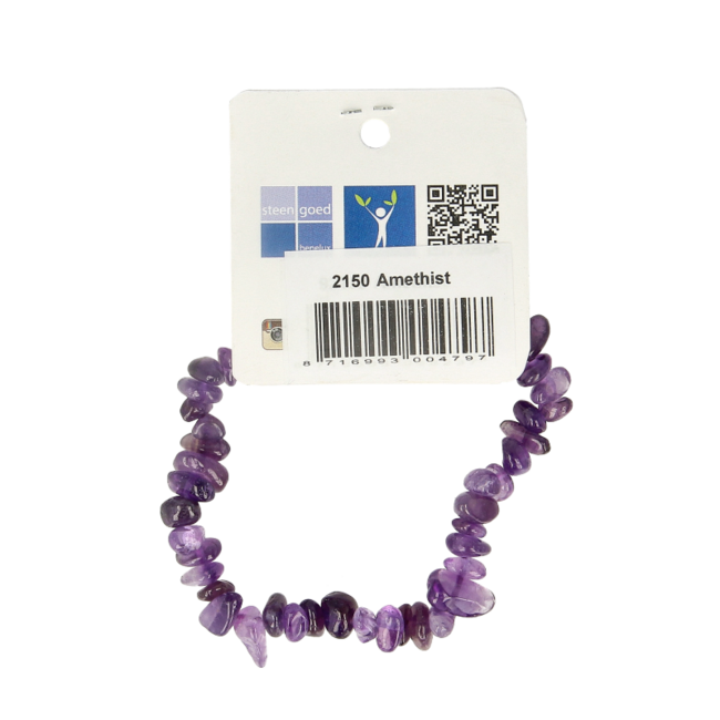 Steengoed Splitkralen armband amethyst op kaart 1 Stuks
