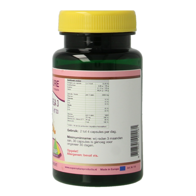 SNP Aceite de salmón y vit. K2 mena Q7 y vit. D3 y vit. E 30 Cápsulas