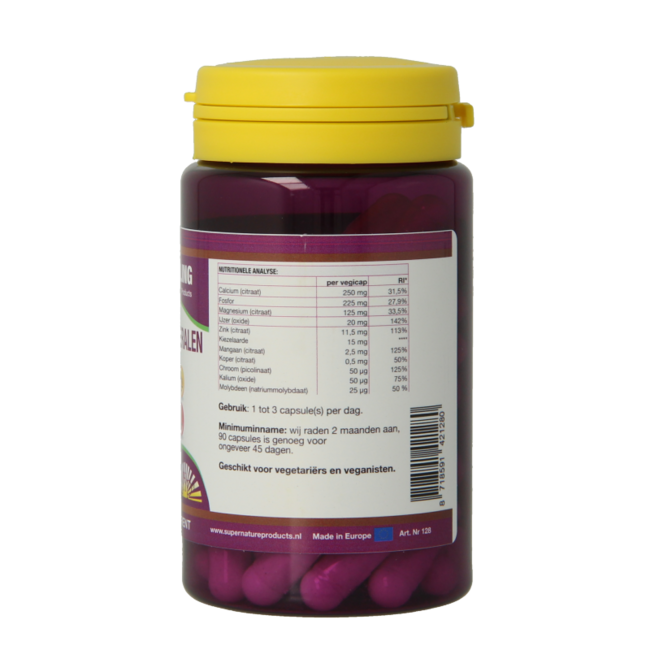 NHP Super multi mineralen 650mg puur 60 Vegetarische capsules