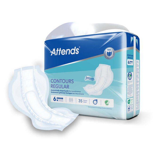 Attends Assorbente sagomato Contours 6, 35 Pezzi