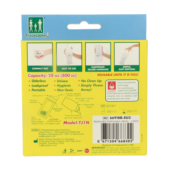 Able 2 Travel John - Pack of 3