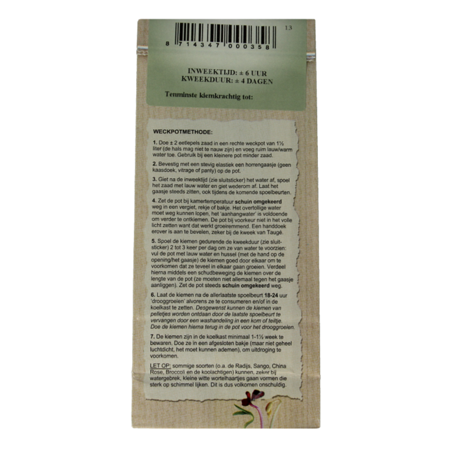 Peuleschil Semillas para germinar bio 145 gramos