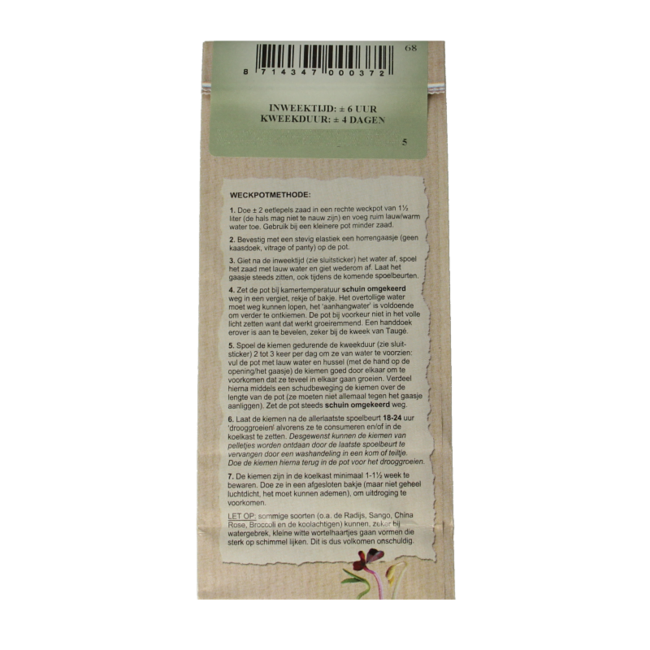 Peuleschil Radijszaad bio 130 Gram