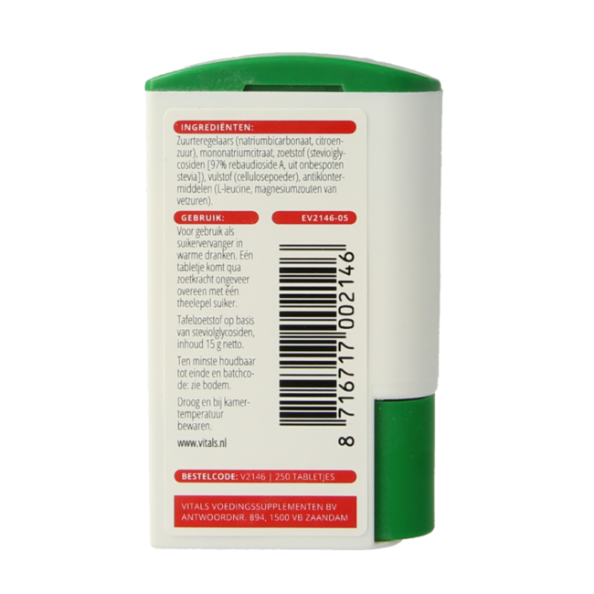 Vitals Stevia edulcorante 250 comprimidos