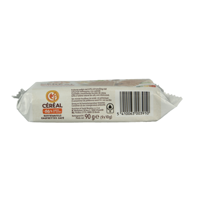 Cereal Barquillos de café con menos azúcar y maltitol 90 gramos
