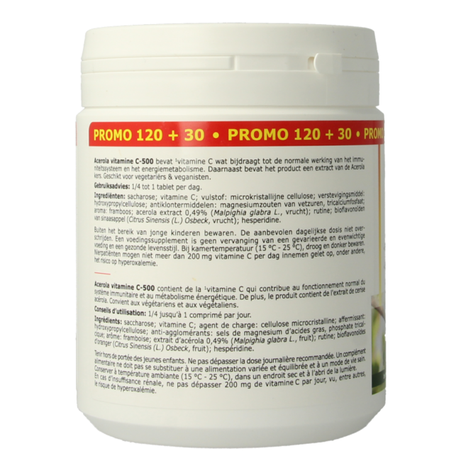 Acerola vitamina C 500 comprimido masticable 150 comprimidos