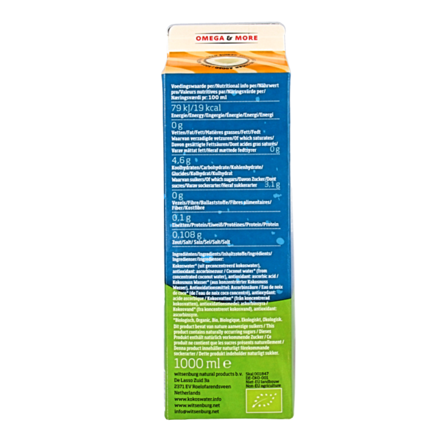 Omega & More Agua de Coco Bio 1 Litro