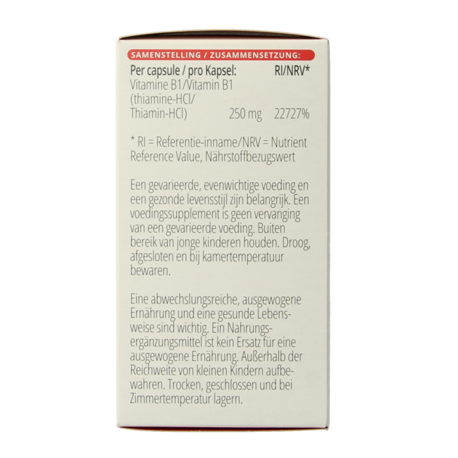 Vitamin B1 Thiamin 250mg 100 Kapseln