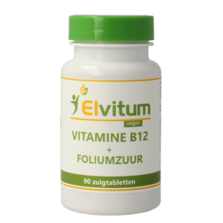 Elvitum Vitamine B12 1000 mcg + Acide Folique 90 Comprimés à sucer