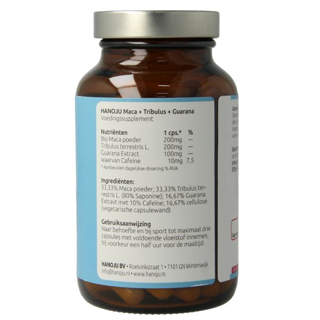 Tribulus maca guarana extract 90 Cápsulas vegetarianas
