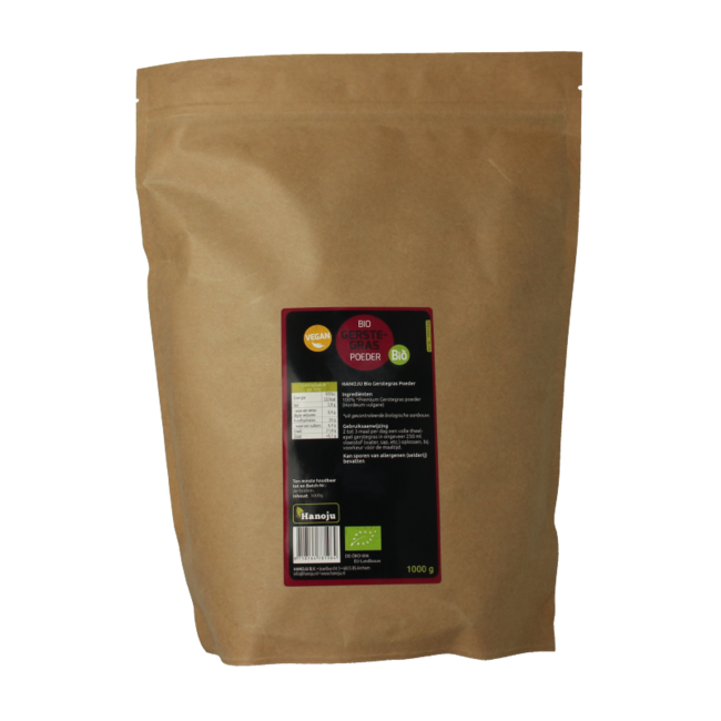 Hanoju Hierba de cebada molida bolsa de papel bio 1 Kilogramo