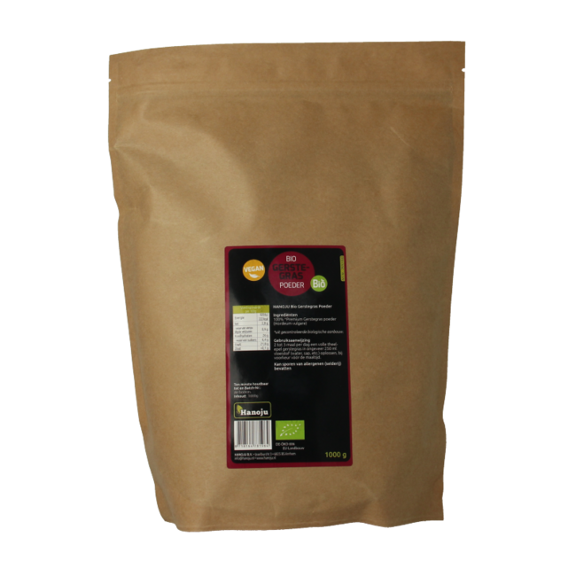 Hanoju Organic Ground Barley Grass Paper Bag 1kg
