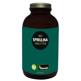 Hanoju Hanoju Spirulina 400mg frasco de vidrio bio 800 comprimidos