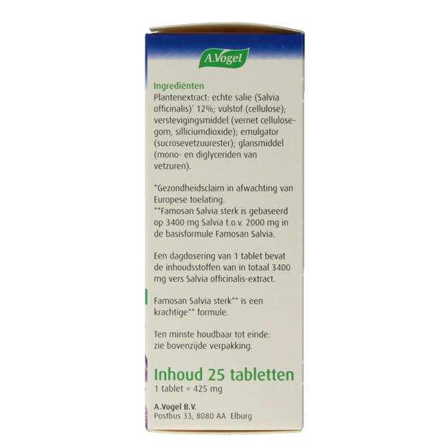 Famosan salvia overgang sterk 25 comprimidos