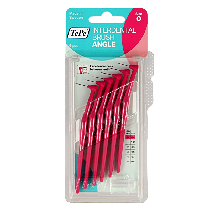 TePe® cepillo interdental angulado 0,4mm rosa