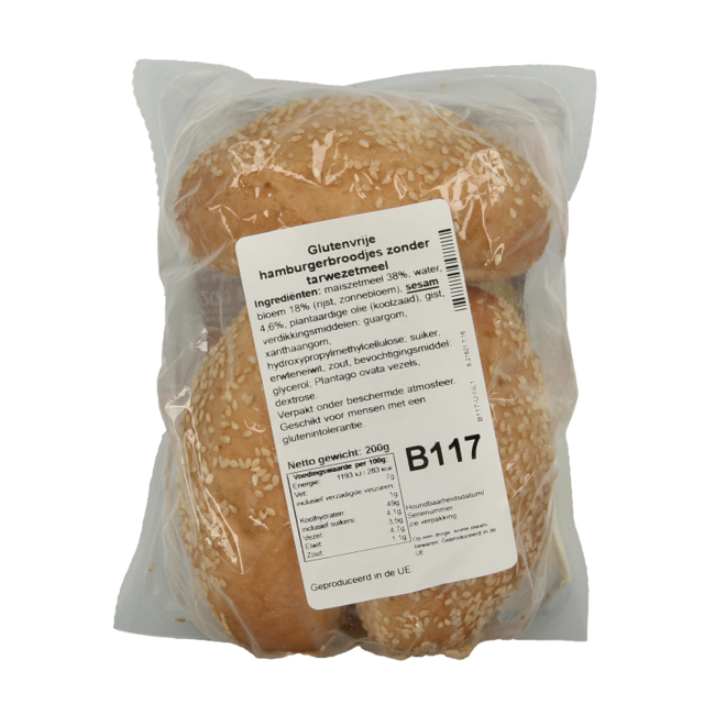 Bezgluten Gluten-free Hamburger Buns 200 Gram