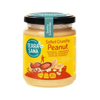 TerraSana Pindakaas crunchy met zeezout bio 250 Gram