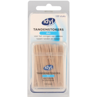Idyl Idyl Thin Toothpicks with Fluoride and Mint Flavour 120 Pieces