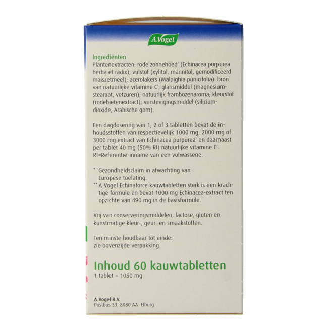 Echinaforce kauwtablet sterk + vitamine C 60 Kauwtabletten