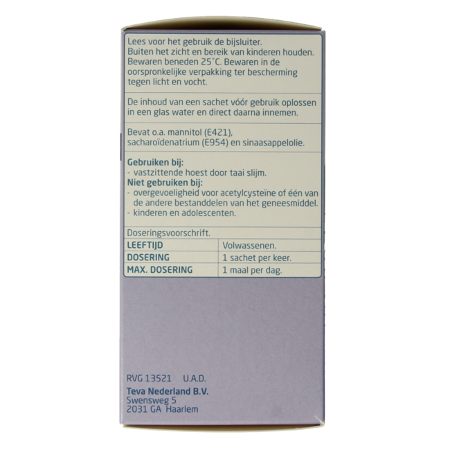 Teva Acetylcysteine 600mg 30 Sobres