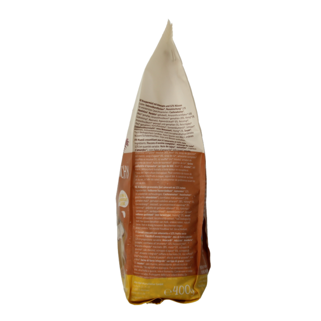 Chrupiąca granola Allos z amarantusem i potrójnymi orzechami bio 400 g