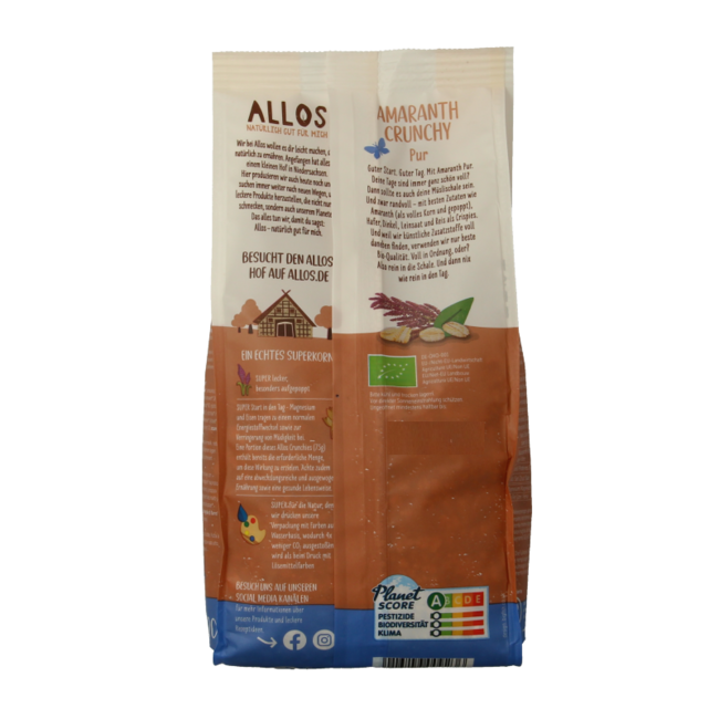 Allos Crunchy de amaranto básico ecológico 400 gramos