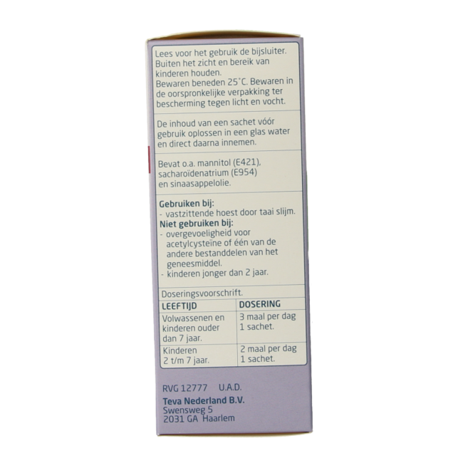 Teva Acetylcysteine 200mg 20 Sachets