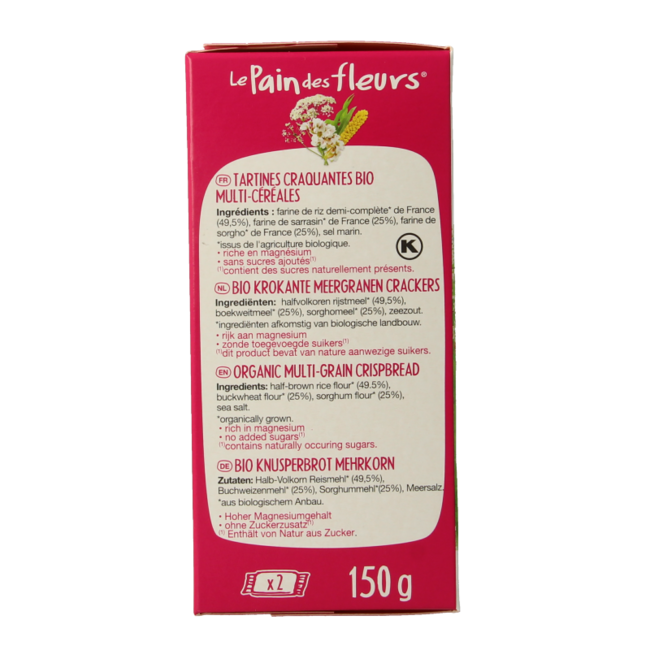 Crackers multicereales bio 150 gramos