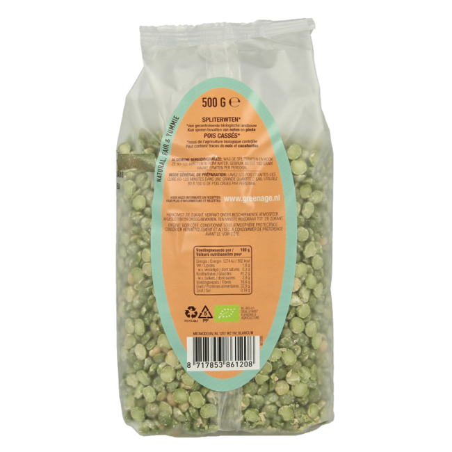 Organic Split Peas 500g