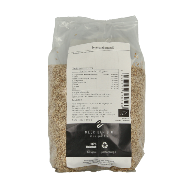 Bionut Organic Unhulled Sesame Seeds 500g