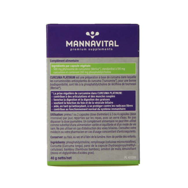 Mannavital Curcuma platinum 60,00 Vegetarische Kapseln