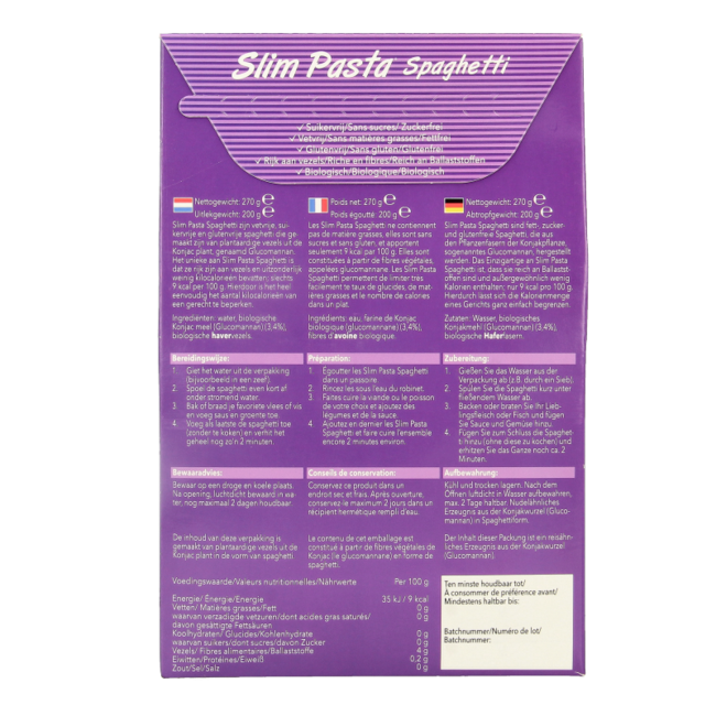 Slim Slim pasta spaghetti bio 270 gramos