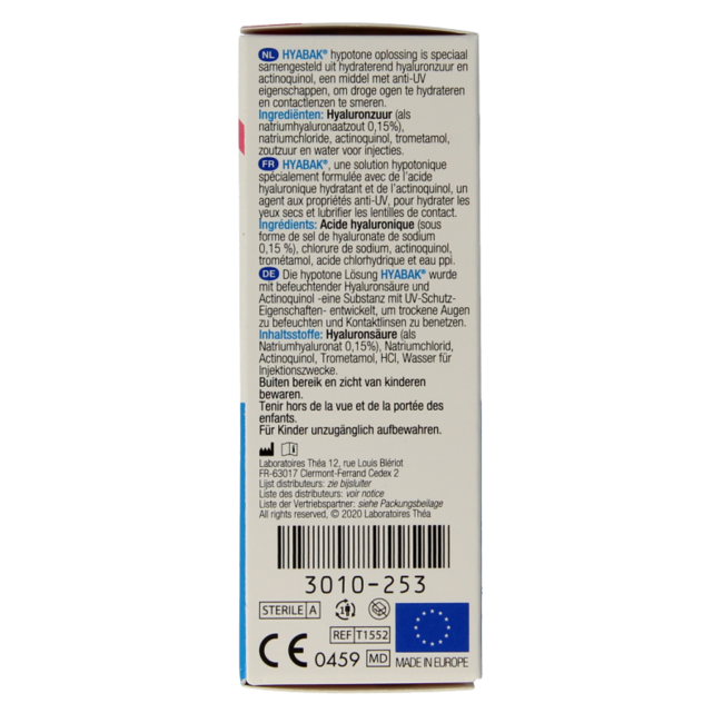 Hyabak Gouttes oculaires 10 ml