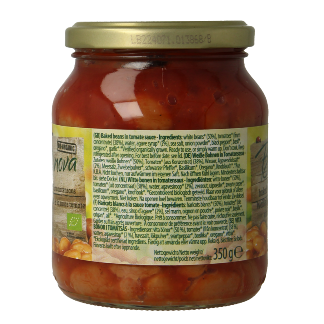 Bionova Judías blancas en salsa de tomate bio 350 gramos