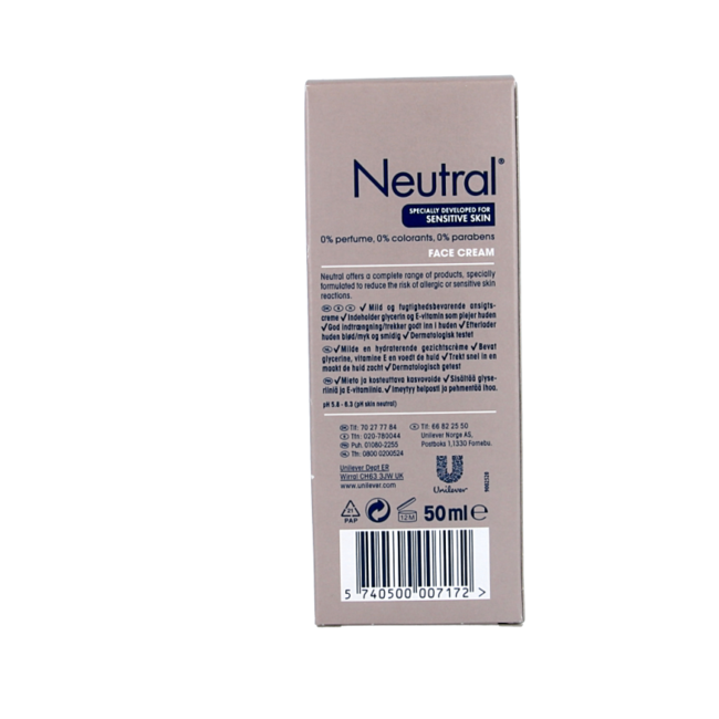 Neutrale Gesichts-/Tagescreme 50 Milliliter