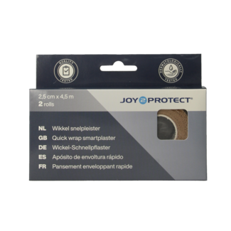 Joy2protect Tiritas rápidas color piel 2,5 cm x 4,5 m 2 rollos