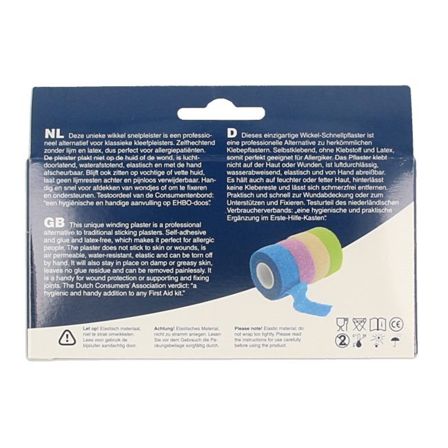 Joy2protect Selbsthaftender Schnellverband blau 2,5 cm x 4,5 m, 2 Rollen