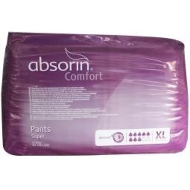 Mutandine assorbenti Absorin Comfort Super taglia XL fino a 165 cm, 12 Pezzi