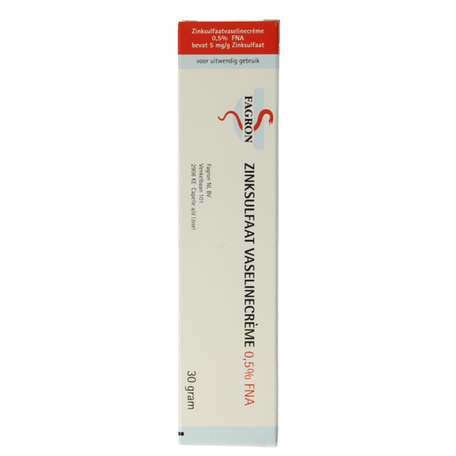 Fagron Zinc Sulphate Vaseline Cream 0.5% FNA 30 Gram
