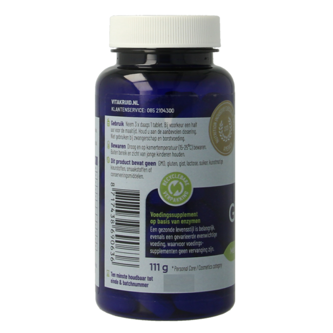 Glutazyme con enzimas digestivas y L-glutamina 90 comprimidos