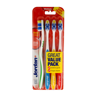 Jordan Jordan Tandenborstel totalclean medium 4 Stuks