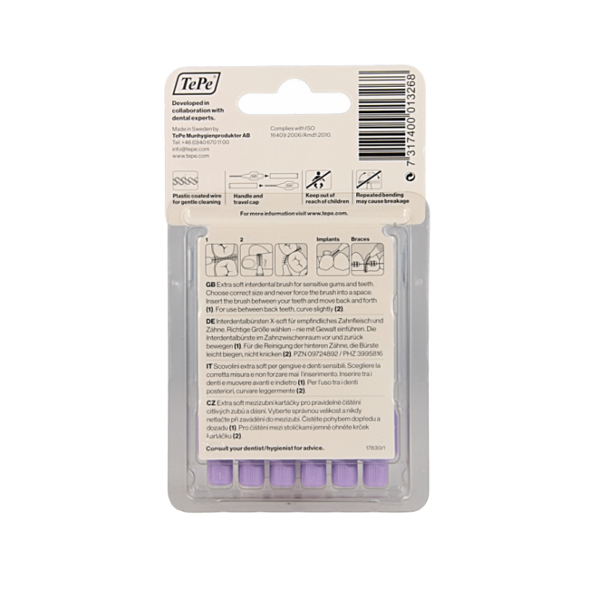 Cepillo interdental TePe extra suave lila claro talla 6 6 unidades