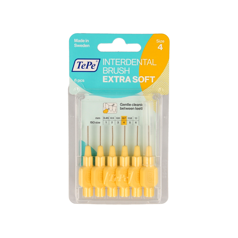 TePe Cepillo interdental extra suave amarillo claro talla 4 6 unidades