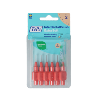 TePe Cepillo interdental extra suave rojo claro talla 2 6 unidades