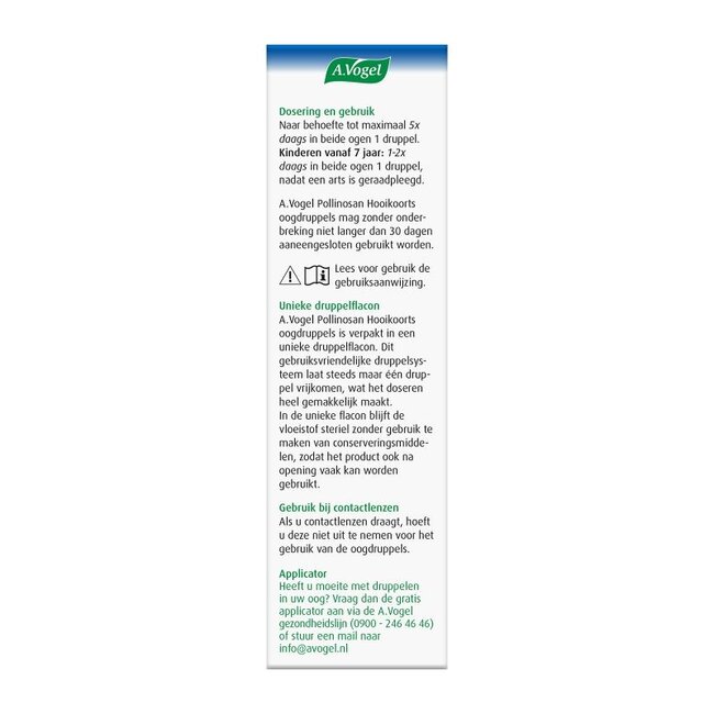 A Vogel Pollinosan hay fever eye drops 10 Millilitres