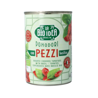 Bioidea Kawałki pomidorów z bazylią bio 400 Gram