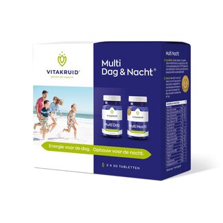 Vitakruid Multi Jour & Nuit 100 % Vegan 2 x 30 60 Comprimés