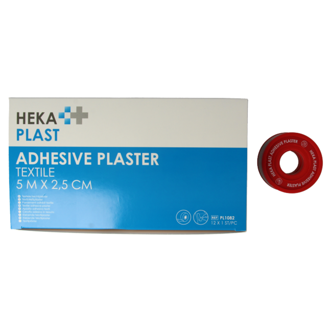 Hekaplast Heftpflaster Textil 5 m x 2,5 cm 12 Stück