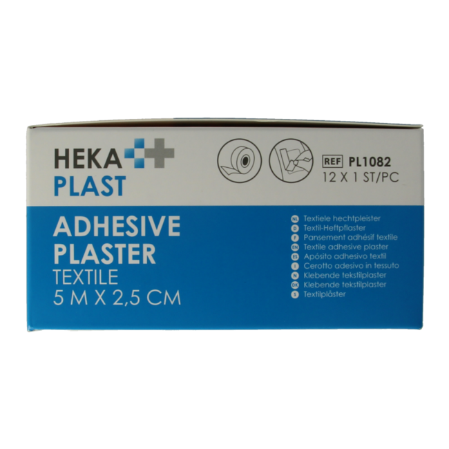 Hekaplast Heftpflaster Textil 5 m x 2,5 cm 12 Stück